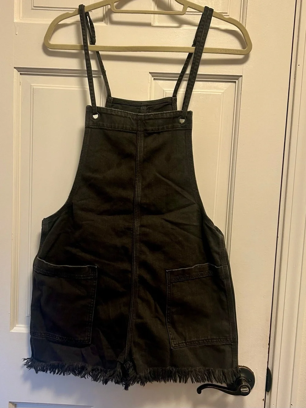 aerie Black Denim Overall Romper - Picture 1 of 2